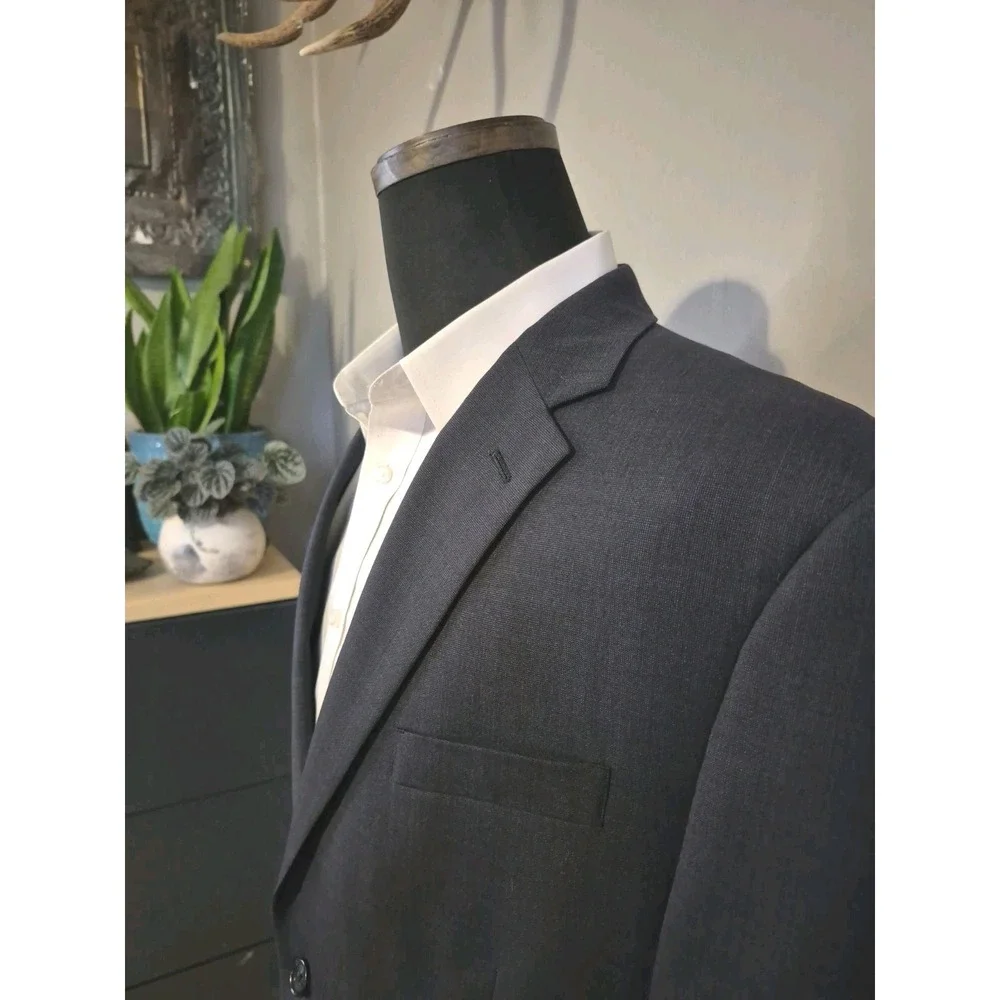 Jos A Bank Mens Wool Sports Coat 44R Blue 2 Button Single Breasted Blazer B701